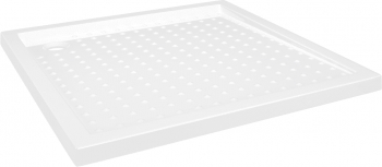 vidaXL Cadita de dus cu puncte alb 80x80x4 cm ABS 