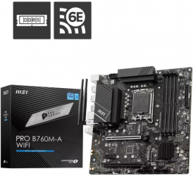 Placa de baza MSI PRO B760M-A WIFI DDR5 Socket 1700 mATX 