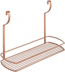 Suport suspendat pentru recipiente si accesorii bucatarie City Copper finisaj cupru 35x13x26 cm