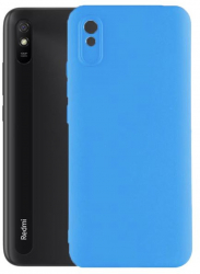 Husa Silicon Silk Touch compatibila cu Xiaomi Redmi 9A interior catifea Albastru 