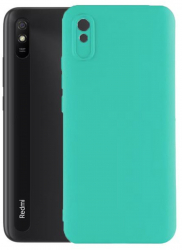 Husa Silicon Silk Touch compatibila cu Xiaomi Redmi 9A interior catifea Turcoaz 