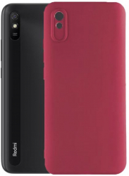 Husa Silicon Silk Touch compatibila cu Xiaomi Redmi 9A interior catifea Visiniu 