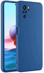 Husa Silicon Silk Touch compatibila cu Xiaomi Redmi Note 10 / 10s interior catifea Albastru 