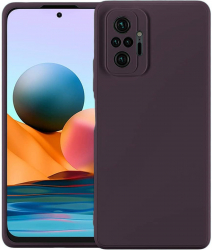 Husa Silicon Silk Touch compatibila cu Xiaomi Redmi Note 10 Pro interior catifea Visiniu 