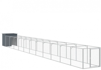 vidaXL Cusca caine cu tarc antracit 110x1221x110 cm otel galvanizat 