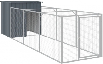 vidaXL Cusca caine cu tarc antracit 110x405x110 cm otel galvanizat 
