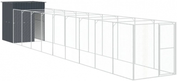 vidaXL Cusca caine cu tarc antracit 165x1067x181 cm otel galvanizat 