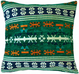Set 2 perne Kilim Verde Model Contemporan 40 x 40 cm 