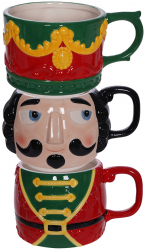 Set 3 cani Craciun ceramica 16x12x9 cm 1x450 ml 2x500 ml 