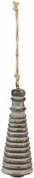 Set 6 ornamente brad Craciun lemn gri 6x16 cm 