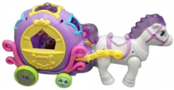 Set caleasca si calut cu lumina si muzica 3 ani 29.5 cm 