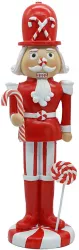 Figurina Spargatorul de Nuci polirasina alba rosie 7x7x23 cm 