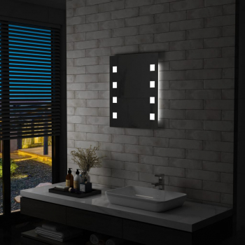 Oglinda cu LED de perete de baie 50 x 60 cm 
