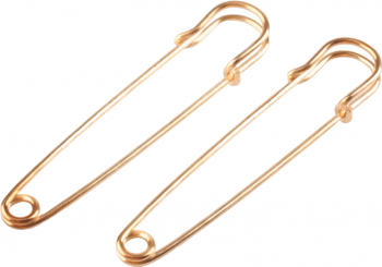 Set 2 ace de siguranta decorative Crisalida 13 x 75 mm Auriu 