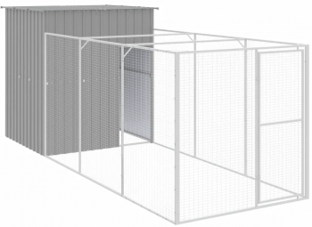 vidaXL Cusca de caine and tarc gri deschis 165x455x181cm otel galvanizat 