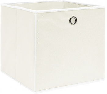 vidaXL Cutii de depozitare 4 buc. alb 32x32x32 cm textil 