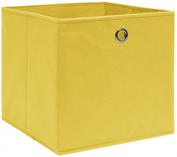vidaXL Cutii depozitare 10 buc. galben 32x32x32 cm textil 