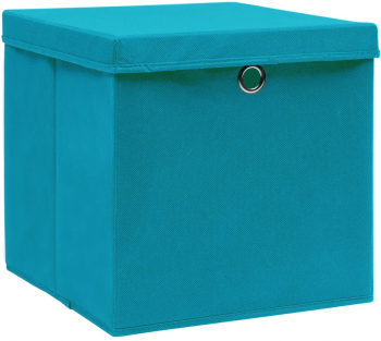 vidaXL Cutii depozitare cu capace 10 buc. albastru 28x28x28 cm 
