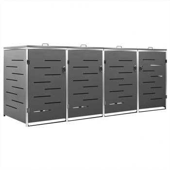 vidaXL Magazie pentru patru pubele 276 5x77 5x115 5 cm otel inoxidabil 