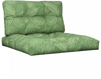 vidaXL Perne de paleti 2 buc. model cu frunze textil 