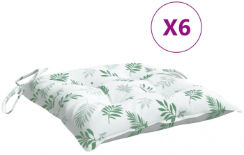 vidaXL Perne de scaun 6 buc. model frunze 50x50x7 cm textil oxford