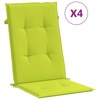 vidaXL Perne scaun cu spatar inalt 4 buc. verde 120x50x3 cm textil 