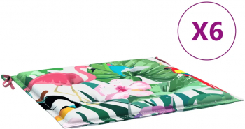 vidaXL Perne scaun de gradina 6 buc. multicolor 40x40x3 cm textil 