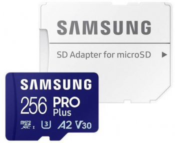 Card memorie Samsung Micro SDXC PRO Plus (2023) UHS-I U3 Clasa 10 256GB + Adaptor SD 