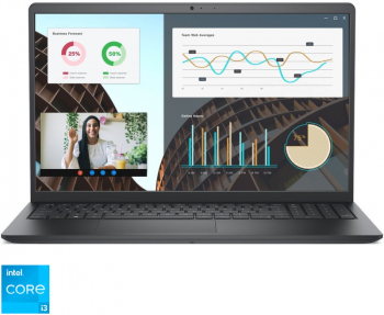 Laptop DELL 15.6'' Vostro 3530 FHD 120Hz Procesor Intel Core i3-1305U 8GB DDR4 512GB SSD GMA UHD Linux Carbon Black 3Yr ProSupport 