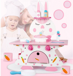 Bucatarie din lemn pentru copii - Iepurasul Roz 7Toys 
