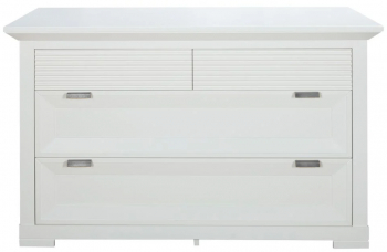 Comoda Cu 4 Sertare Verona Bianco Alb 128 Cm 