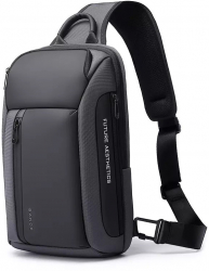 Geanta crossbody de umar sau de mana unisex impermeabila Bange 36x20.5x10.5 cm Gri 