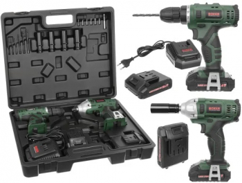 Masina aparat gaurit insurubat autofiletanta + pistol cheie insurubat desfacut cu impact 24.4V cu 2 baterii 3ah SR-035 