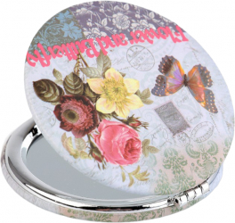 Oglinda poseta dubla Butterfly 7.2 cm Dove Grey 