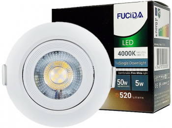 Spot LED FE Ajustabil 5W 50W 520lm 4000K D90 IP20 Fucida 