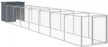 vidaXL Cusca caine cu tarc antracit 110x813x110 cm otel galvanizat 
