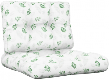 vidaXL Perne de paleti 2 buc. model cu frunze textil 