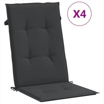 vidaXL Perne scaun spatar inalt 4 buc. negru 120x50x3 cm textil 
