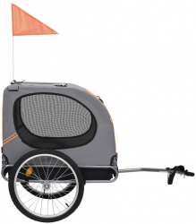vidaXL Remorca de bicicleta pentru caini portocaliu si gri 
