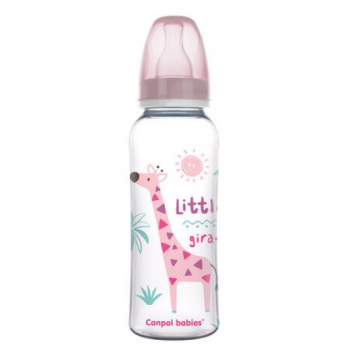 Biberon gat ingust Canpol babies polipropilena 330 ml roz 