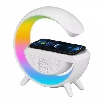Boxa Multifunctionala 3 in 1 SIKS Lampa LED RGB Smart Boxa Bluetooth Incarcator Telefon Wireless Lumina RGB Alb