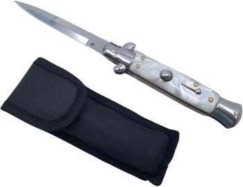 Briceag de vanatoare IdeallStore® Italian Spirit otel inoxidabil 22.5 cm argintiu husa inclusa 