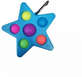 Jucarie pop it senzoriala SIKS® cu bule de silicon antistres forma de stea albastru 