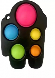 Jucarie senzoriala SIKS® cu bule de silicon antistres Among us negru 