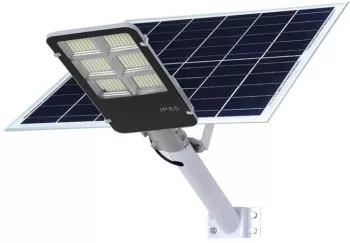 Lampa solara stradala IP65 senzor de lumina 100 LED-uri SMD 7200 lm panou 12W putere 80W autonomie 12-16 ore telecomanda montare p 