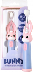 Periuta de dinti electrica Vitammy Bunny Pink pentru copii 0-3 ani cu lumina LED si efecte sonore 24.000 de miscari sonice/min