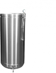 Butoi inox cu capac flotant si canea echipat complet 100 litri 