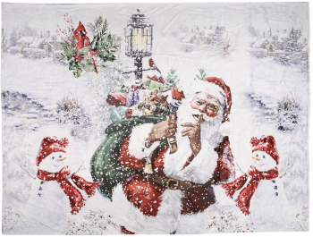Patura Mos Craciun poliester 130x170 cm 