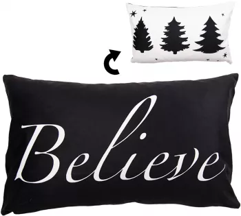 Set 2 fete perna Believe textil negru alb 30x50 cm 