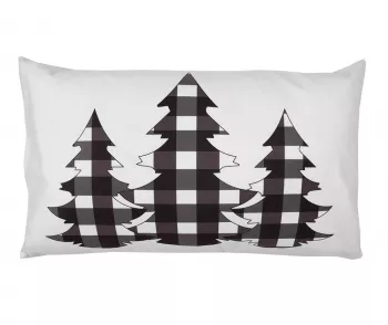 Set 2 fete perna Brad textil alb negru 30x50 cm 